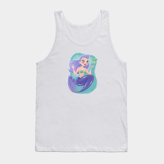 Cheerful Mermaid Tank Top by GenevieveKay